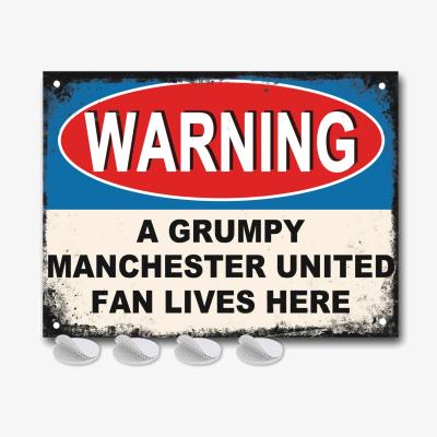 The Range Manchester United Grumpy Football Fan Sign For Man Utd Man Cave - Blue