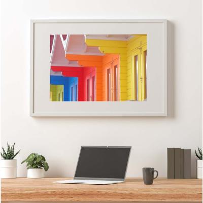 The Range Beach Huts Art Print - Blue / 42cm