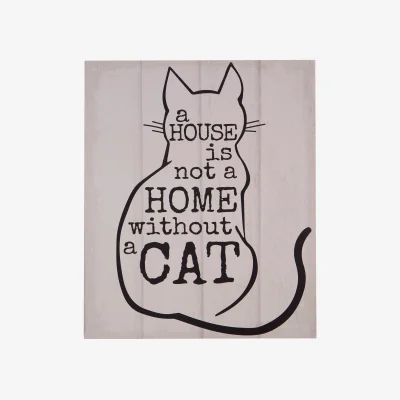The Range Madera Cat Wall Plaque - Cream