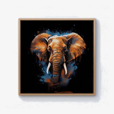 The Range Splashart Elephant Blue Canvas Print - Blue / 101.6cm / Pine Frame