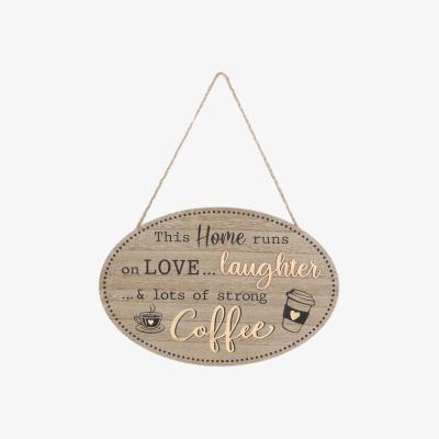 The Range Rustic Wooden Coffee Slogan Sign