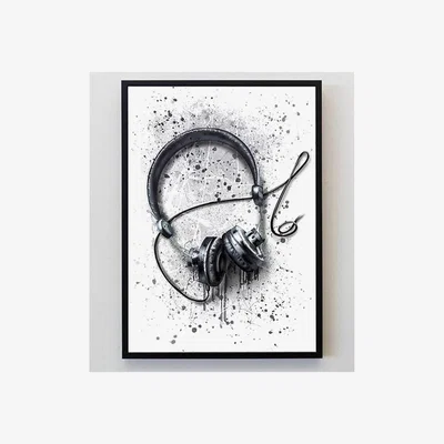 The Range Headphones Art Print - Black / A5