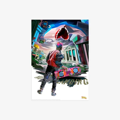 The Range Back to the Future Part II Hoverboard Limited Edition Art Print - Multi
