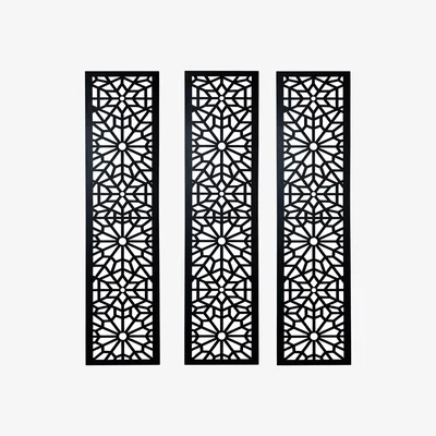 The Range Set of 3 Indoor/Outdoor Metal Wall Screens - Black