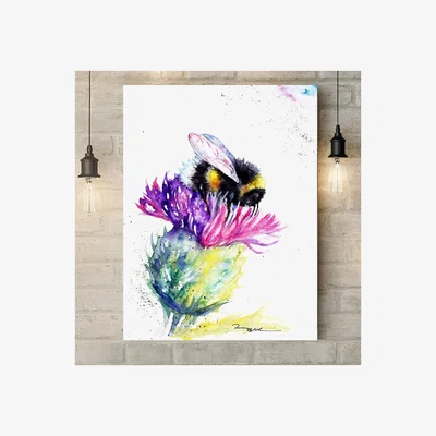 The Range Bee and Thistle Canvas - Purple / 30cm