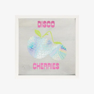 The Range Disco Cherries Mirrored Framed Plaque - Multicolour