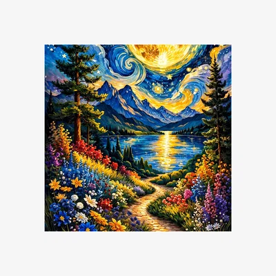 The Range Magical Full Moon Shining 5D DIY Diamond Painting Kit - Multi