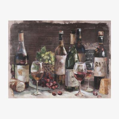 The Range Hand Painted Vintage Effect Wine Canvas