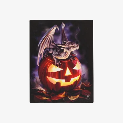 The Range Anne Stokes Trick or Treat Canvas Plaque Wall Hanging 25x19cm - Beige