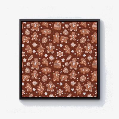 The Range Gingerbread Cookies Canvas Print - Brown / Black Frame / 40.6cm