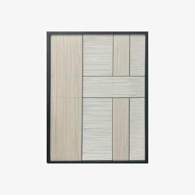 The Range Woven Neutrals Modern Framed Art - Brown