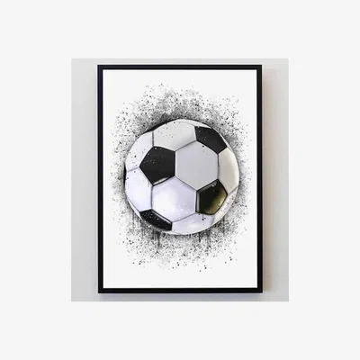 The Range Football Art Print - Black / A4