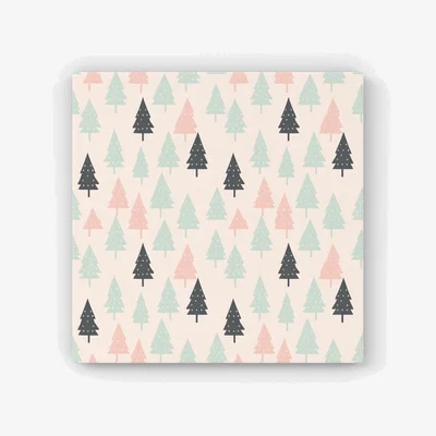 The Range Christmas Tree Silhouette Pattern HD Metal Print - Green / 30cm