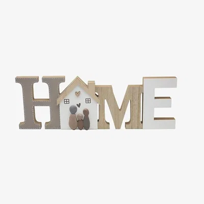 The Range Home Plaque with Family Pebble Decal  - White