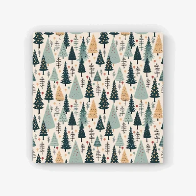 The Range Boho Inspired Christmas Tree Pattern HD Metal Print - Green / 40cm