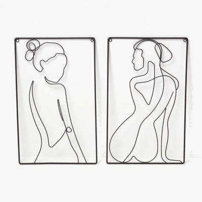 The Range Set of 2 Silhouette Wire Wall Art - Black
