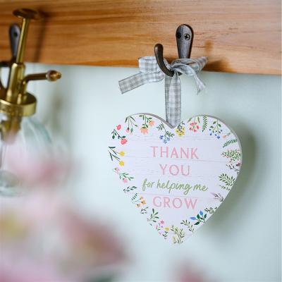 The Range Floral Heart Thank You Plaque  - White