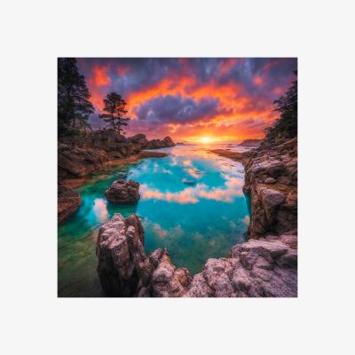 The Range Turquoise Sunset Canvas - Bronze