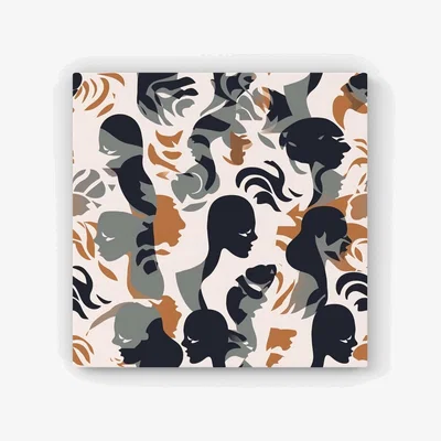 The Range Abstract Grey Brown Silhouette Canvas Print - Brown / 76.2cm