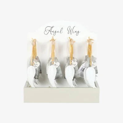 The Range Set of 24 Angel Wing Hanging Decorations for Mum, Nan  Friends - White