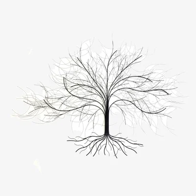 The Range Wall art oak tree  - Black