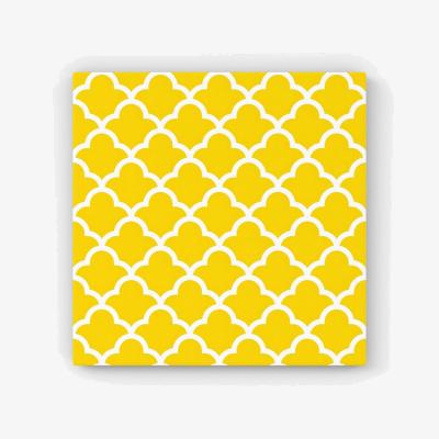 The Range Geometric Yellow Quatrefoil Wave Canvas Print - Yellow / 25.4cm