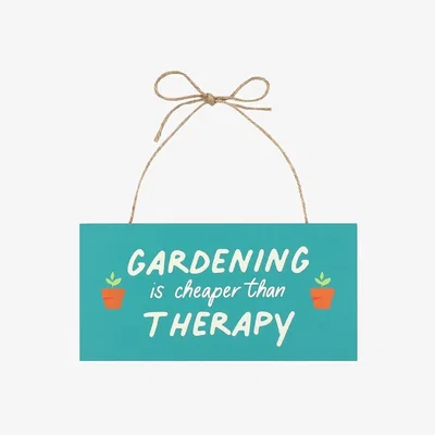 The Range In the Garden Therapy MDF Hanging Sign - Sea Green