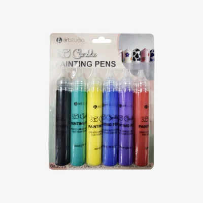 The Range Pack of 6 3D Candle Painting Pens 30ml - Multicolour