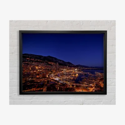The Range Monte Carlo Night Lights Framed Print Architecture Prints - Black