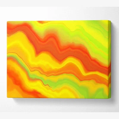The Range Paint Waves Canvas Print Wall Art - Yellow / 101.6cm