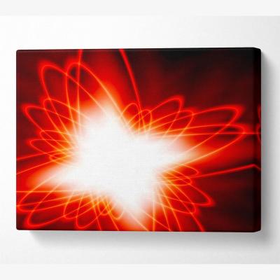 The Range Red Star Explosion Canvas Print Wall Art - Yellow / 35.56cm