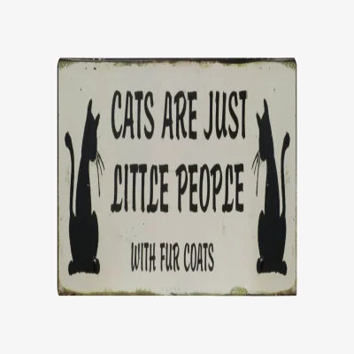 The Range Cats Are Just Little People Plaque - black