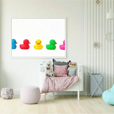 The Range Coloured Rubber Ducks Art Print - Yellow / 59.4cm