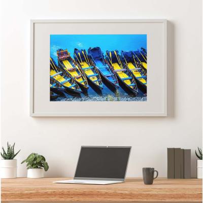 The Range Colourful Tour Boats At The Lakeside Of The Nainital, India Art Print - Blue / 42cm
