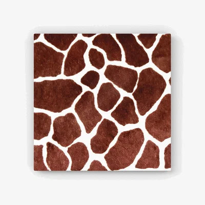 The Range Giraffe Spots Print HD Metal Print - Brown / 30cm