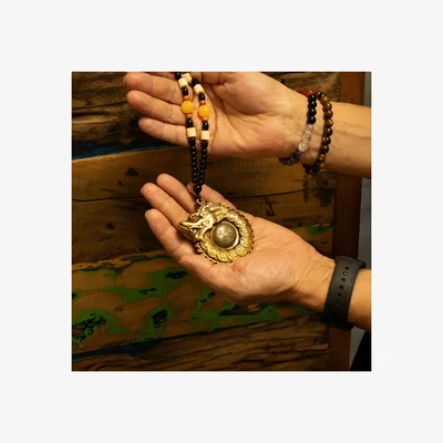 The Range Feng Shui Dragon Encirclement Hanging for Wealth  Protection - Gold