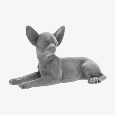 The Range Grey Velvet Laying Chihuahua Ornament 16cm - Grey
