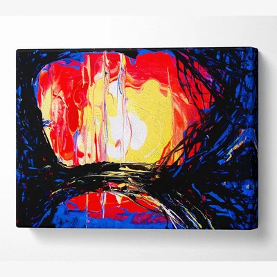 The Range Abstract Earth Canvas Print Wall Art - Yellow / Double XL 40 x 56 Inches