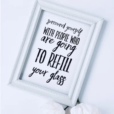 The Range Surround Yourself Quote Print - Black / A3