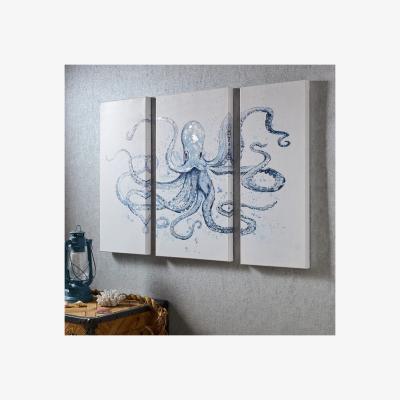 The Range Under the Sea Hand Printed Canvas - Blue
