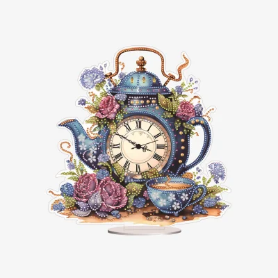 The Range Floral Teapot Clock Diamond Painting Kit - Multi