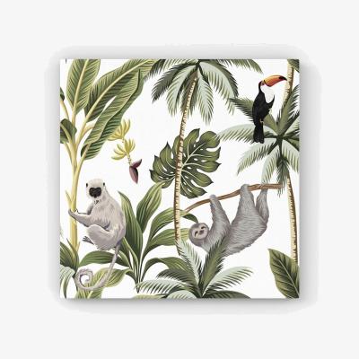 The Range Tropical Sloths HD Metal Print - Green / 56cm