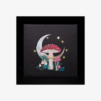 The Range Something Different Canvas Forest Mushroom Light Up Canvas - Black/Red/White