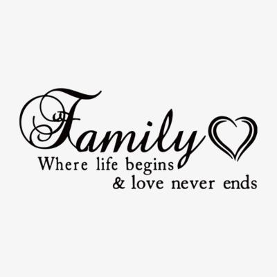 The Range Family Where Love Begins Wall Stickers - Black