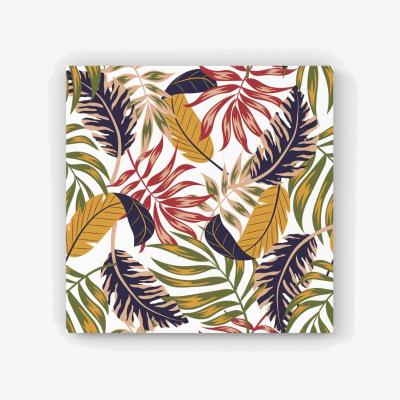 The Range Hawaiian Style Jungle Leaves HD Metal Print - Brown / 56cm