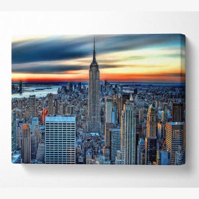 The Range New York City On Top Of The World Canvas Print Wall Art - Yellow / 81.28cm