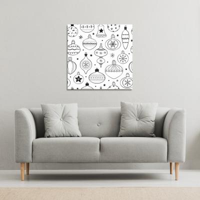 The Range Hand Drawn Christmas Decorations Gallery Canvas - White / 101cm