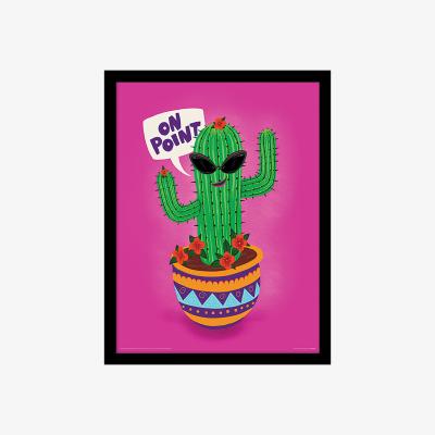 The Range Cactus On Point Framed Print - Black