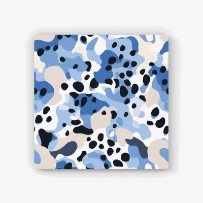 The Range Blue Camouflage Pattern HD Metal Print - Blue / 56cm