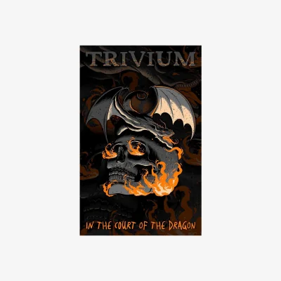 The Range Trivium In The Court Of The Dragon Textile Poster - Black/Orange